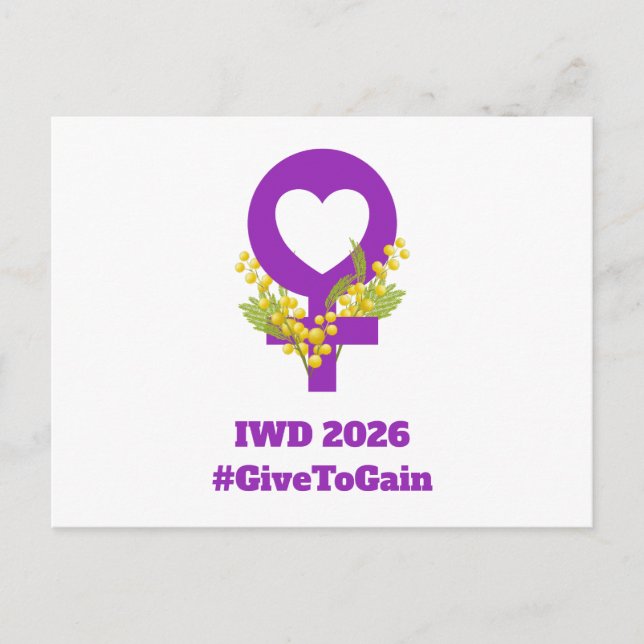 Postal Día Internacional de la Mujer 2026 IWD Dar para Ga (Anverso)