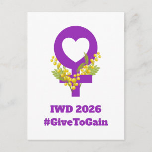 Postal Día Internacional de la Mujer 2026 IWD Dar para Ga