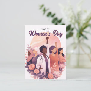 Postal Día Internacional de la Mujer Floral Moderno 8 de