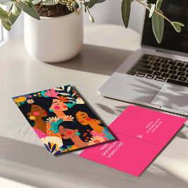 Postal Día Internacional de la Mujer Rosa Floral