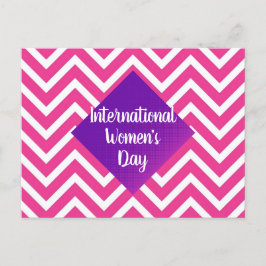 Postal Día Internacional de la Mujer Rosa Moderno