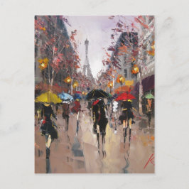 Postal Día lluvioso en París