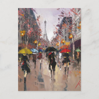 Postal Día lluvioso en París