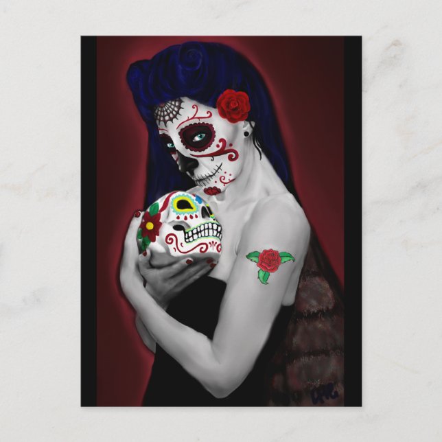 Postal Dia los muertos (Anverso)