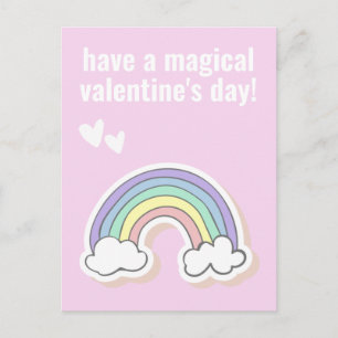 Postal Día Mágico de San Valentín, Arcoíris de Unicornio 