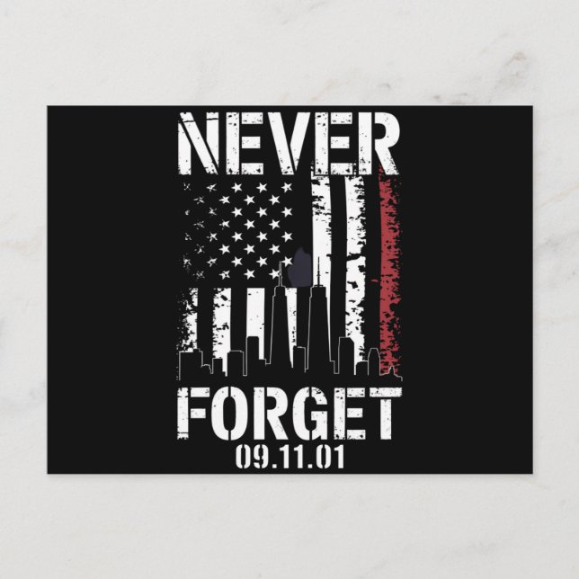 Postal Día Memorial Nunca Olvides el 11 de Septiembre de  (Anverso)