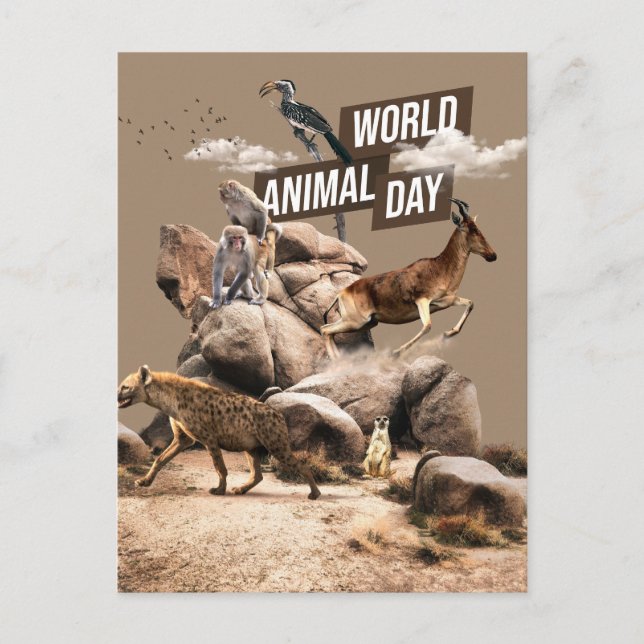 Postal Día Mundial de los Animales (Anverso)