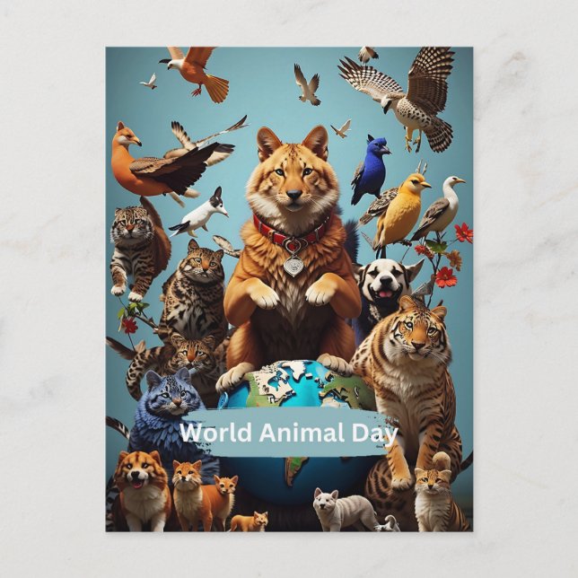 Postal Día Mundial de los Animales (Anverso)