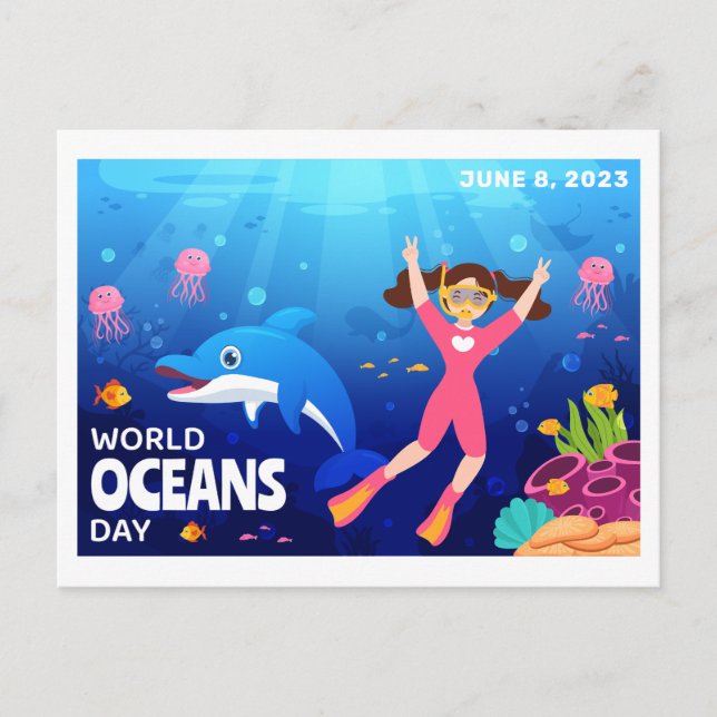 Postal Día Mundial de los Océanos 8 de junio Año Personal (Anverso)