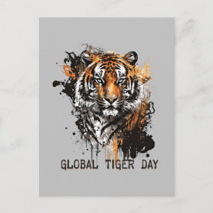 Postal Día mundial del tigre, tigre gruñón