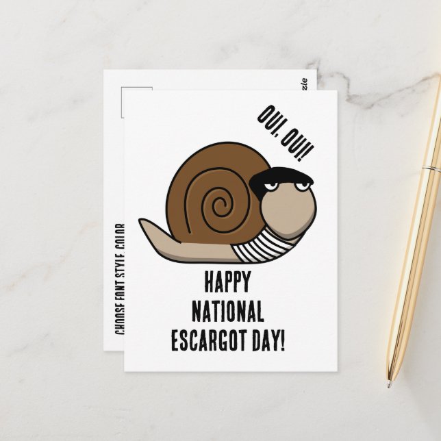 Postal Día Nacional de Escargot (Anverso/Reverso In Situ)