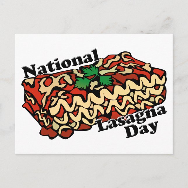 Postal Día Nacional de la Lasagna (Anverso)