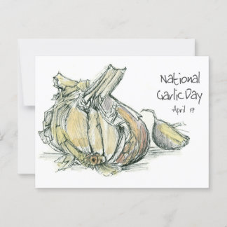 Postal Día nacional del ajo 19 de abril Cocina de hierbas