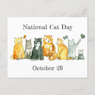 Postal Día Nacional del Gato Octubre 29 Gato de Tuxedo Ca