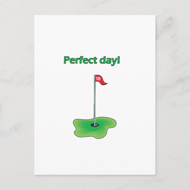 Postal ¡Día perfecto! Diseño de Golf (Anverso)
