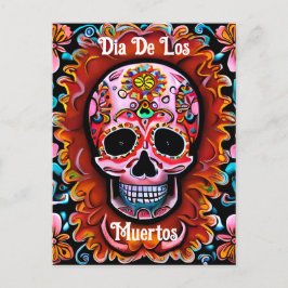 Postal Día retro de los muertos por el derrumbe de azúcar