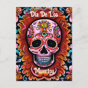 Postal Día retro de los muertos por el derrumbe de azúcar