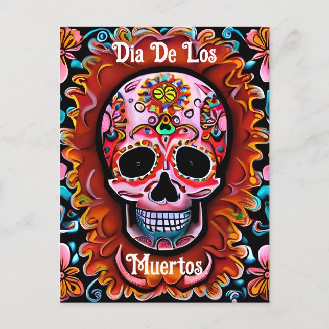 Postal Día retro de los muertos por el derrumbe de azúcar (Anverso)