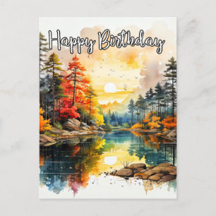 Postal Día Soleado en el Estanque   Feliz Cumpleaños