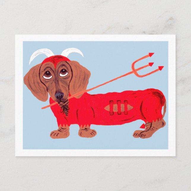 Postal Diablo Dachshund (Anverso)