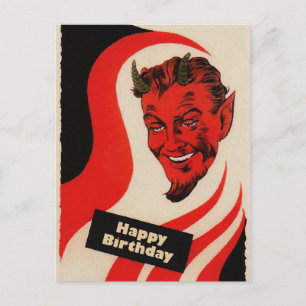 Postal Diablo de cumpleaños vintage