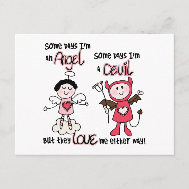 Postal Diablo del ángel (Anverso)