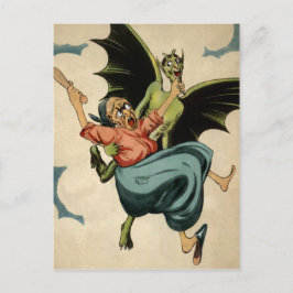 Postal Diablo verde vintage