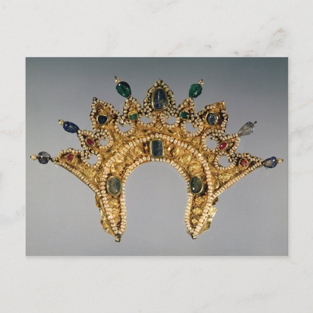 Postal Diadem ruso, juego de oro con perlas (Anverso)