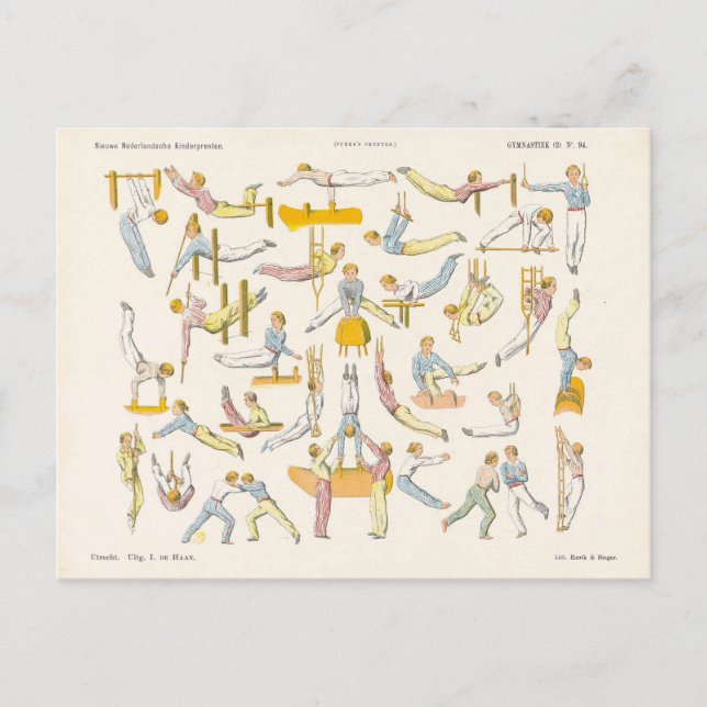 Postal Diagrama Antiguo de Gimnasia (Anverso)