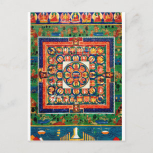 Postal Diagrama Cósmico Mandala para Meditación