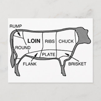 Postal Diagrama de carne