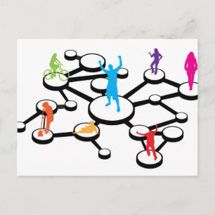 Postal Diagrama de conexiones de medios sociales