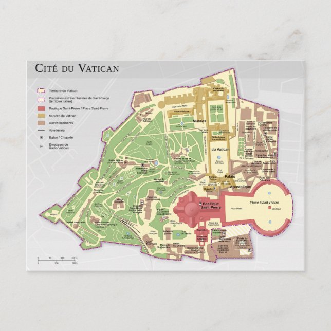 Postal Diagrama de la Ciudad del Vaticano (Anverso)
