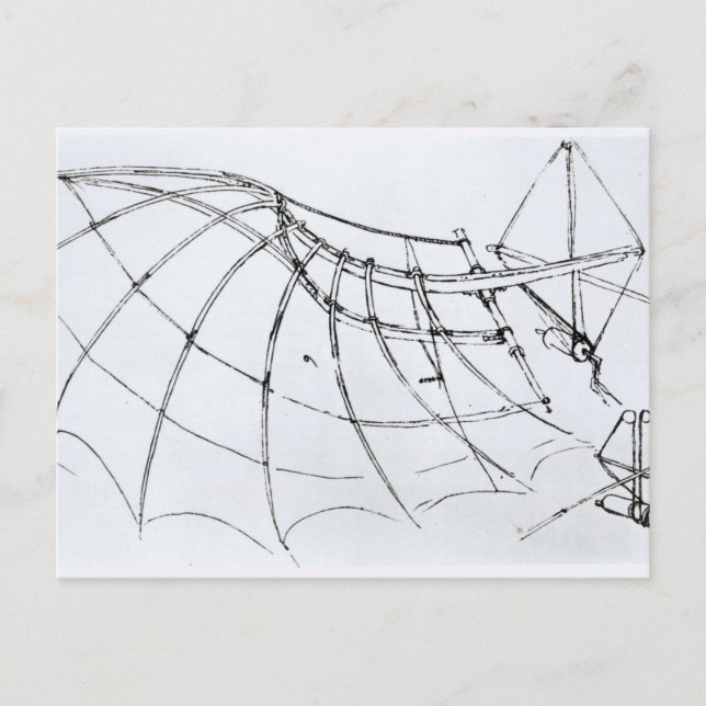 Postal Diagrama de un ala mecánica (Anverso)