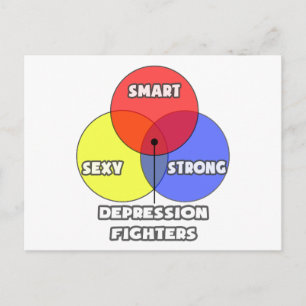 Postal Diagrama de Venn.. Combatientes de la depresión