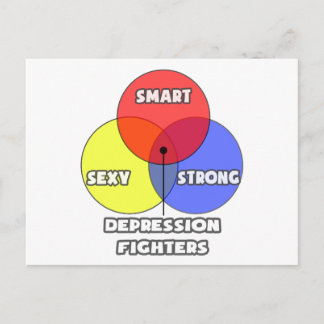 Postal Diagrama de Venn.. Combatientes de la depresión
