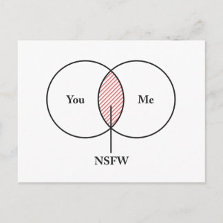 Postal Diagrama de Venn de NSFW de You y Me