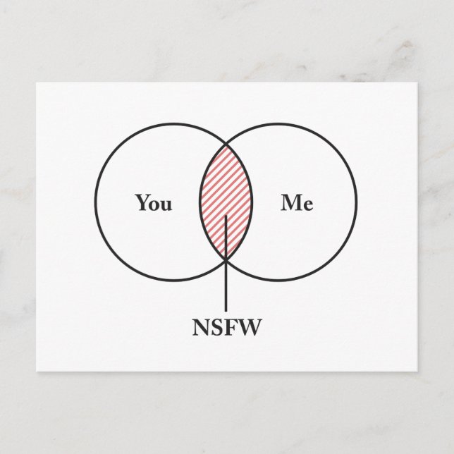 Postal Diagrama de Venn de NSFW de You y Me (Anverso)