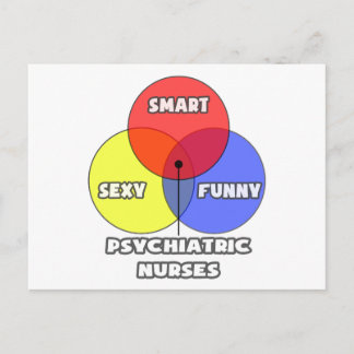 Postal Diagrama de Venn.. Enfermeras psiquiátricas