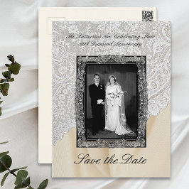 Postal Diamante 60° Aniversario Boda Salven la fecha