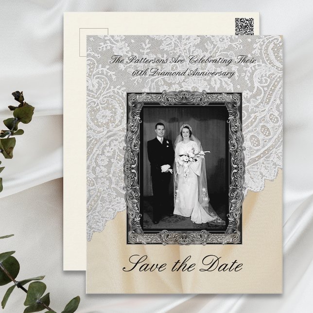 Postal Diamante 60° Aniversario Boda Salven la fecha (Subido por el creador)