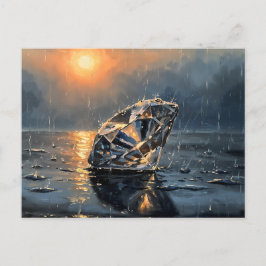 Postal Diamante Húmedo - Arte Melancólico al Estilo Impre