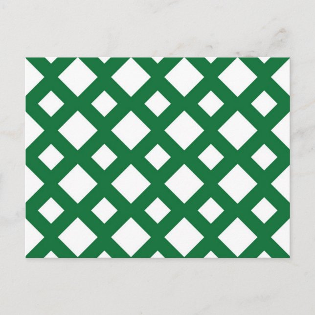 Postal Diamantes blancos en verde (Anverso)