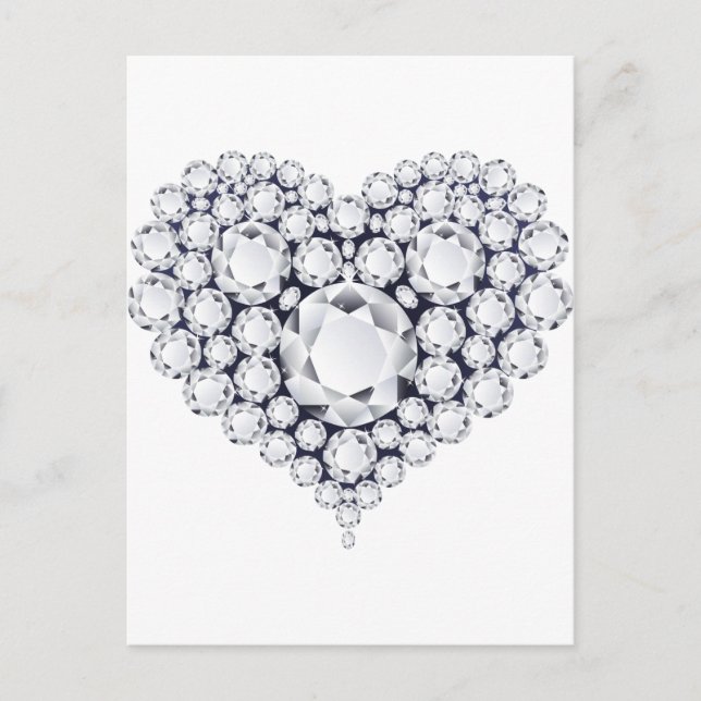 Postal Diamantes gemas del corazón (Anverso)