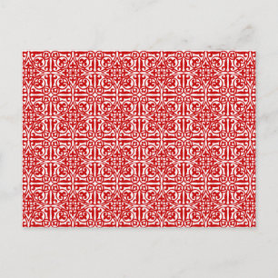 Postal Diamantes medievales de Damasco, rojos y blancos