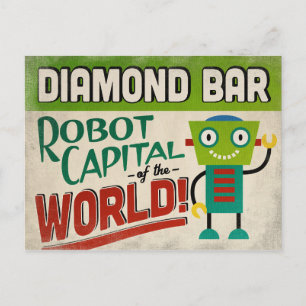 Postal Diamond Bar California Robot - Funny Vintage