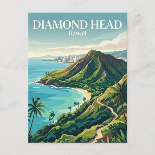 Postal Diamond Head Hawái (Anverso)