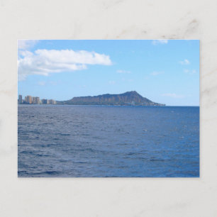 Postal Diamond Head y horizonte de Waikiki desde el Pacíf