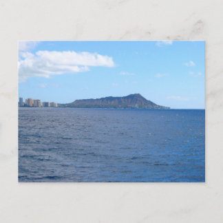 Postal Diamond Head y horizonte de Waikiki desde el Pacíf