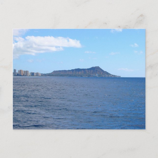 Postal Diamond Head y horizonte de Waikiki desde el Pacíf (Anverso)